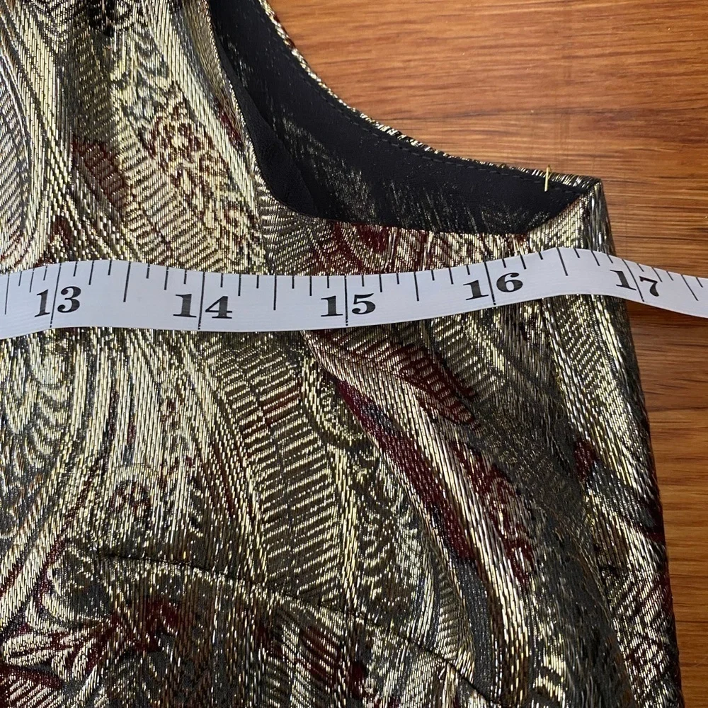 NWT J. Crew Cate Cami Gold Top Tank Metallic Silk Paisley, NWT, Size 0